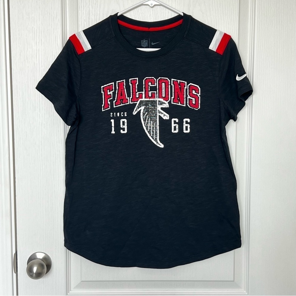 NWT Nike Atlanta Falcons Women’s NFL Short Sleeve Shirt Black Red Size XL